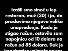 Uzela sam nazad napojnicu zbog bezobraznog ponašanja konobara