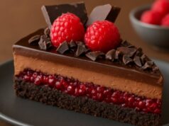 ČOKOLADNA MUS TORTA SA MALINAMA – Kombinacija bogate tamne čokolade i svežeg bobičastog voća